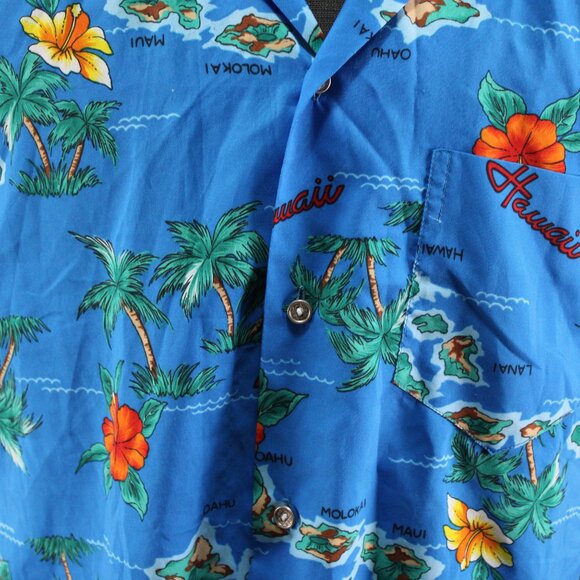 Vintage Hawaiian Shirt - Island Patter with Flowers Made in Hawaii - Mens L - Picture 3 of 10